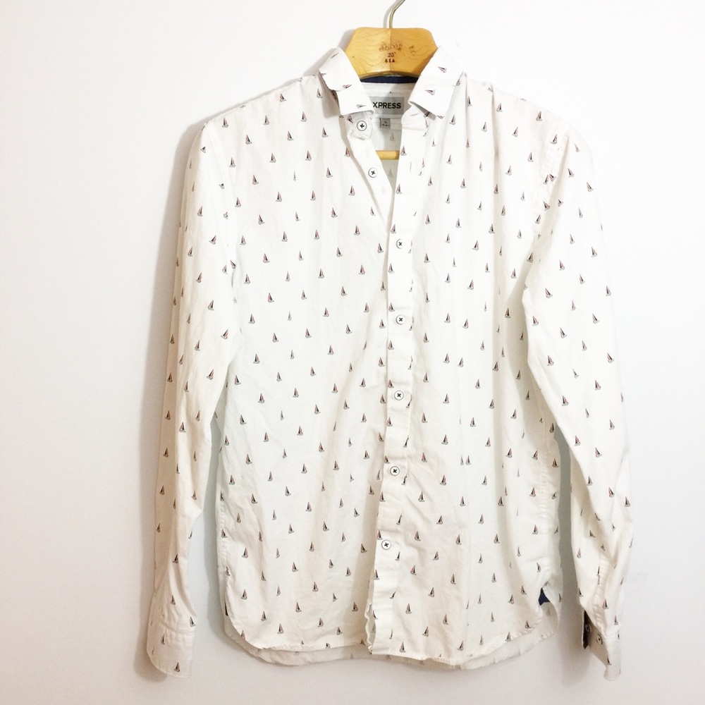 Express Fitted Sailboat Shirt